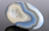Blue Lace Agate Geode Cane and Brooch with Claire Wallis