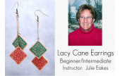CraftArtEdu Julie Eakes Lacy Cane Earring