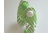 CraftArtEdu Sylvie Peraud Green Striped Earrings