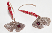  Boucles d'oreilles Ginkgo en bronze dore avec Sophie Turlur-Chabanon