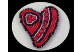 Bead Embroidered Heart Pin with Geneviève Crabe